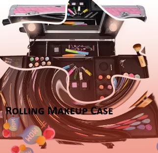 Makeup trolley case with lights